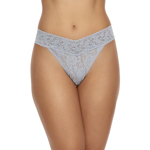 Image of hanky panky - Signature Lace Original Rise Thongs: Holiday Edition | One Size 4-14 | Dusk, Riviera, Shining Armor Grey, Woodland Green, Snow Day Purple | Comfortable Lingerie Underwear | 5 pack