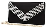Lefrcry Women Satin Evening Bags Ladies Party Handbag for Wedding Party Handbag Rhinestone Clutch Pu