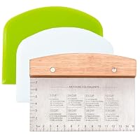 Dough Scraper & Bench Scraper Kitchen – Stainless Steel Sourdough Tools – Dough Cutter for Sourdough Bread, Pizza, and Flat Top Griddles – Chef Approved