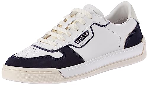 Guess Homme STRAVE Vintage Sneaker, Blanc Bleu, 42 EU Guess Homme STRAVE Vintage Sneaker, Blanc Bleu, 42 EU