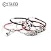 T400 Black Brown Red Pink White Bangle Charm Braided Bracelet Genuine Cowhide Leather Wristband for Unisex Women Men Beads Gift