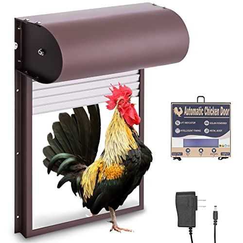 Eoicceoh Automatic Chicken Coop Door With Programmable Battery-Operated & Plug-In Timer, Anti-Pinch Roller Shutter & Aluminum Alloy Frame Door Openers For Home Farms #TOP22
