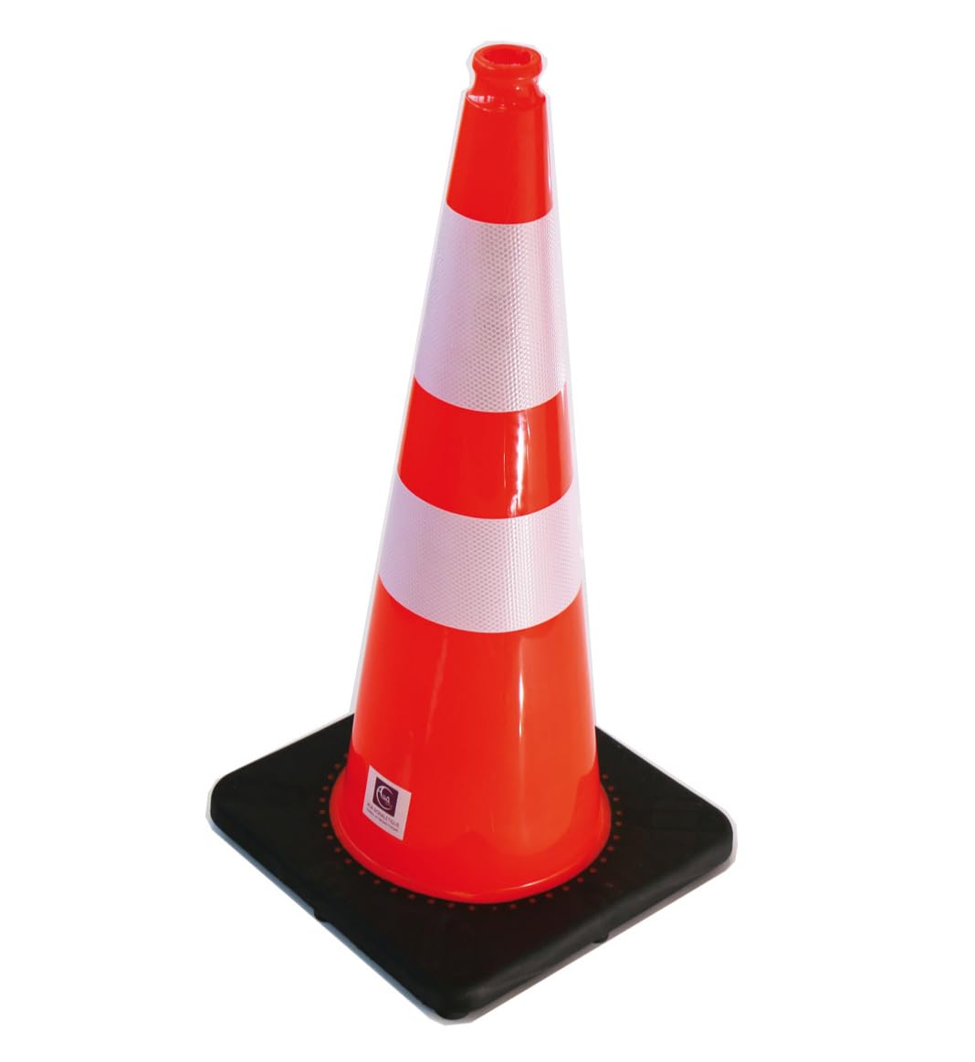 AUA SIGNALETIQUE - Cône De Signalisation Réfléchissant Classe 2 - Hauteur 75 cm - Base Noire Lestée 3,2 Kg - Cône de sécurité Chantier K5A (1)