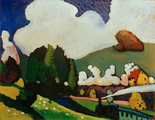 Impression sur toile Kandinsky paysage près de Murnau avec locomotive 60x90cm