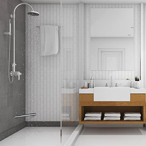 SANLIV Chrome Shower Foot Rest Bar,Corner Shower Foot Rest for Shaving Legs,Wall Mounted Shower Step Foot Stool Anti-Slip Knurled Brass Bar Foot Ledge for Small Bathrooms,Polished Chrome