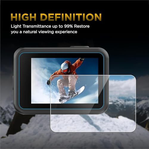 Image of DJI Action 5 Pro Tempered Glass Lens & Screen Protector Compatible with DJI Osmo Action 5 pro | 9H Hardness Ultra HD Scratch Resistant | Waterproof, Anti-Fingerprint (Pack of 1)