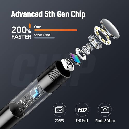 Endoskopkamera mit Licht, 1080P WiFi Endoskop-Kamera Handy mit Licht Wasserdichtes Ip67...