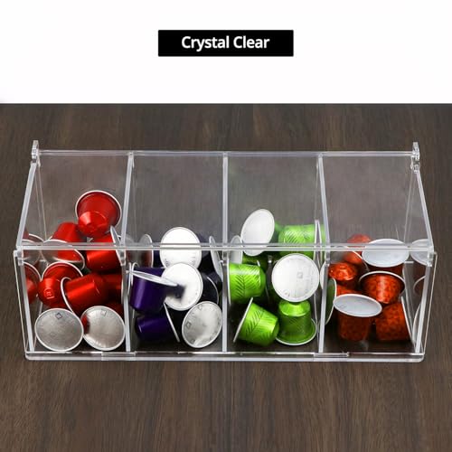 Rangement capsules de café acrylique transparent 4 compartiments avec couvercle - 4