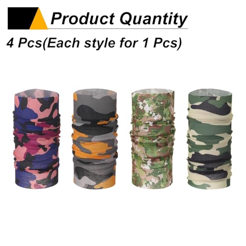 HARFINGTON 4pcs Summer Cooling Neck Gaiter Sun Protection Face Mask Fishing Neck Gaiter Sunscreen Breathable Bandana for Men Women, Camo g3