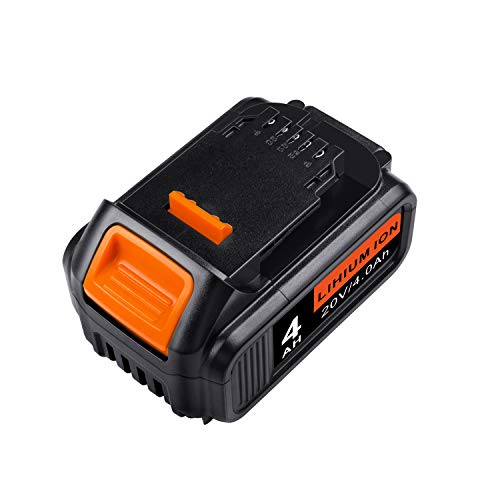 ARyee 20V 4.0Ah DCB204 Batteria per utensili a batteria compatibile con DeWalt DCB180 DCB182 DCB200 DCB203 DCB204 DCB205 DCB206 Utensile a batteria