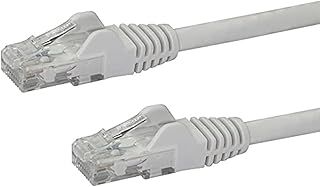 StarTech.com 12ft CAT6 Ethernet Cable - White CAT 6 Gigabit Ethernet Wire -650MHz 100W PoE RJ45 UTP Network/Patch Cord Snagless w/Strain Relief Fluke Tested/Wiring is UL Certified/TIA (N6PATCH12WH)
