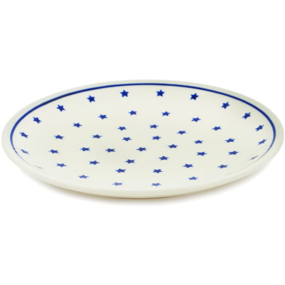 Authentic Polish Pottery Dessert Plate in Star Dazed Design Handmade in Boles?awiec Poland + Certificate of Authenticity