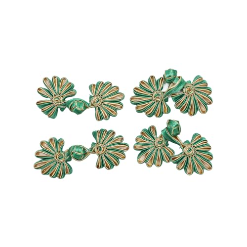 4PCS Antique Green Gold Handmade Plate Button Cheongsam Chinese Antique Clothes Decorative Buttons 4PCS Antique Green Gold Handmade Plate Button Cheongsam Chinese Antique Clothes Decorative Buttons