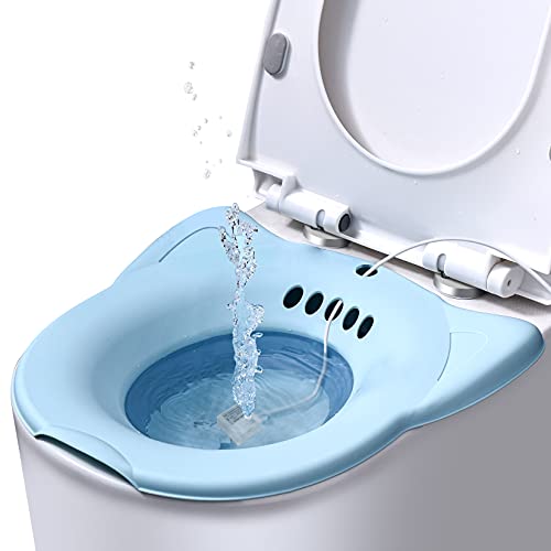 Electric Sitz Bath for Hemmoroid Treatment/Postpartum Essentials, Automatic Rinsing & Soaking to Soothe Vaginal/Anal Fissure/Yoni Steam for Toilet Seat, Foldable Bidet Basin with USB Charge Flusher