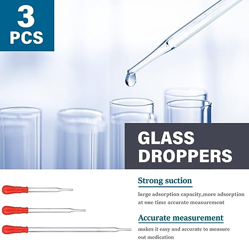 Frienda 50/100/250/500/1000ml Glass Beaker Set, 3.3 Borosilicate Low Form Griffin Lab Glassware Include Graduated Cylinder, Beaker, Dropper, Stirring Rod, Measuring Cups for Lab Chemistry (20 Pcs) - Image 3