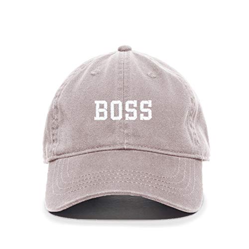 Boss Embroidered Baseball Cap Cotton Adjustable Dad Hat Light Grey