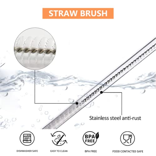 Reusable Straws For Stanley Cup Accessories - 6Pack Clear Drinking Plastic Straw For Stanley Tumbler With Handle Quencher 30 40 Oz Long Smoothie Straw For Stanley Adventure Straw Brush Replacement Kit #TOP4