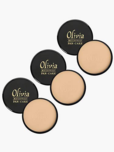 Image of Olivia Waterproof Sun Tone Natural, Matte, Velvety Makeup Concealer Pan Cake (Cream, 25G, Shade No.27) - Pack Of 3 Matte Finish, Medium, All