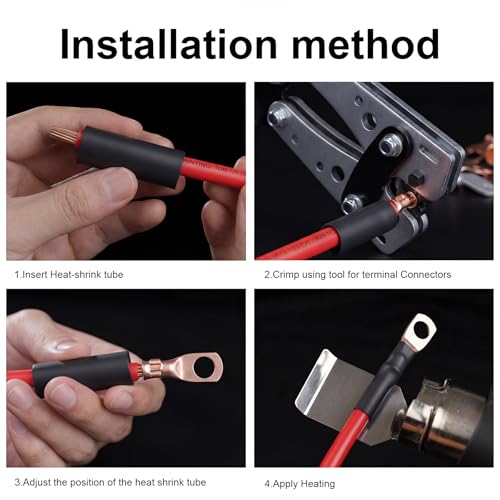 Terminales de batería 8 AWG M8 de cobre resistente para cables de calibre 2 6