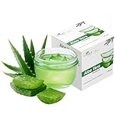 UNIQUE ESSENCE Pure Aloe Vera Gel with Rosemary Extract &amp; Vitamin E – 100% Natural Hydrating Gel ...