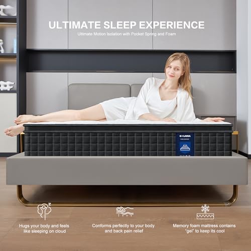 12 Inch Black Twin Spring Mattress,Medium Firm with Gel Memory Foam,Individually Pocketed Coil,Fiberglass-Free Fire Retardant CertiPUR-US Certified,75"*39"*12"