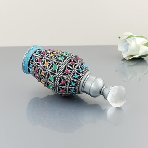 Botella de perfume vintage de cristal labrado con cierre hermético de alta resistencia 6