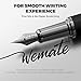 WEMATE Fountain Pen Set, Fine Nib with 20PCS 2.6MM Ink Cartridges(10 Black&10 Blue),1 Ink Converter, Nice Luxury pen for Men, Women, Cool Wooden Fountain Pen for Writing, Journaling, Calligraphy
