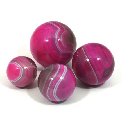 CrystalAge Sfera agatu banded ~różowa - SAGP mała