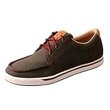Twisted X Women's Kicks - Casual Sneakers Made with Hybrid Performance Leather, ecoTweed Lining, and Blended Rice Husk Outsole, Dark Grey & Barn Red, 6