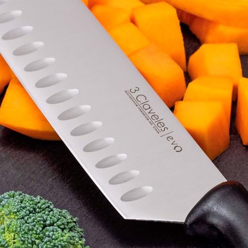 Miniatura 5 de 3claveles Evo - Cuchillo Santoku Alveolado, 18 Cm, 7 Pulgadas
