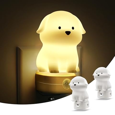 L LOHAS LED Plug in Night Light for Kids 2 Pack, 3D Cute Puppy Night Lights — $18.99 (14% off)