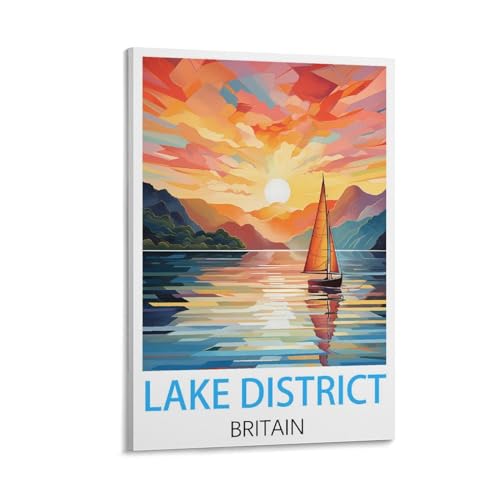 Poster Lake District decoration murale chambre style vintage