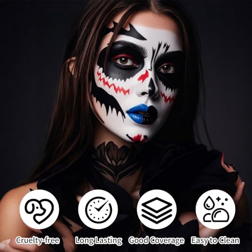 Black Cream-Blendable Face Paint Stick, Portable Eye Black Stick for Sports, Full-coverage Cream Face Paint for Halloween SFX Makeup Cosplay Joker Costume Parties - Image 5