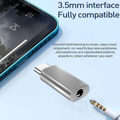 Image of Realme USB Type C to 3.5mm Headphone Audio Jack Adapter | Type-C to AUX Audio Converter for OnePlus, Xiaomi, Realme, Vivo (NOT for Samsung /iPad /Pixel) - Black