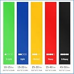 Resistance Bands, TPE Loop Resistance Bands for Workout - 5 Stackable Exercise Bands (X-Light to X-Heavy) for Gym, Yoga, Physical Therapy, Home Workout, Travel, Stretching & Legs