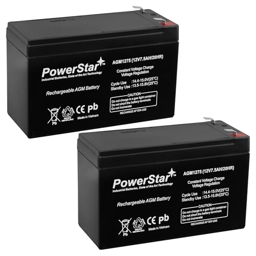PowerStar 12v 7.5Ah APC RBC124 (バッテリー) UPS交換用バッテリー 2個パック