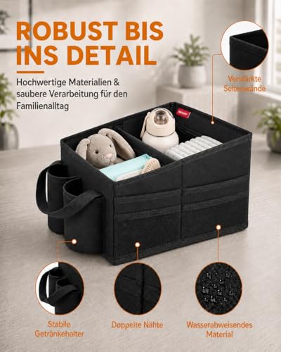WOCVRYY Auto Organizer Kinder Rücksitz, Stabil Faltbar 600D Oxford