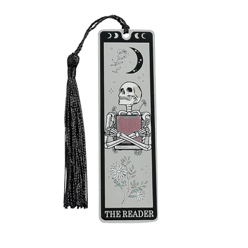 GlamRays Geschenke für Buchliebhaber für Frauen Lustige Lesezeichen für Frauen Männer Tarot Lesezeichen Skelett Karten Horror Geschenke