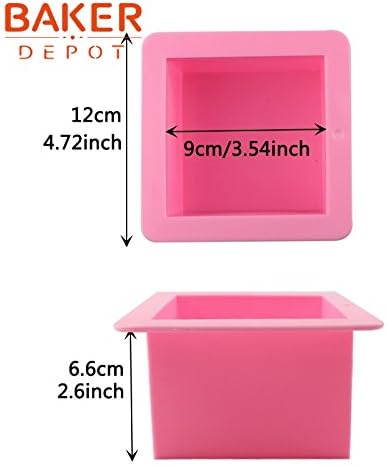 Miniatura 2 de BAKER DEPOT Molde de silicona de 16.9 fl oz para molde de jabón hecho a mano, molde para tostadas, molde para pan, juego de 2