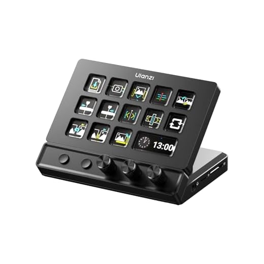 ULANZI D200X Stream Controller with 3 Knobs, 14 Customizable LCD Keys Macro Keyboard, 8-in-1 USB-C Hub Docking Station with 4K HDMI Content Creator Equipment for OBS/Video Editing/Photography/PC