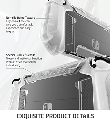 Mumba Dockable Case For Nintendo Switch Oled 2021, [Blade Series] Tpu Grip Protective Cover Accessories Compatible With Nintendo Switch Oled And Joy-Con Controller (Clear) #TOP4