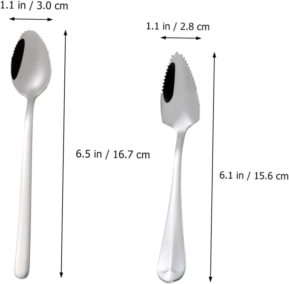 6pcs Spoons Stainless Steel Portable Serrated Fruit Mud Utensils for Training Home and Outdoor Use Safe Design
