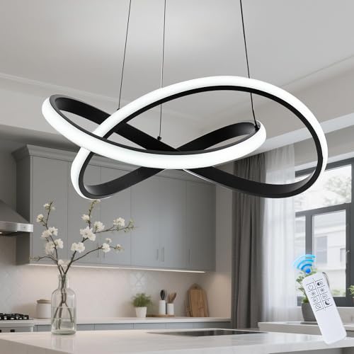 MAYNA Modern LED Pendant Light with Remote Control, 3-Color Dimmable