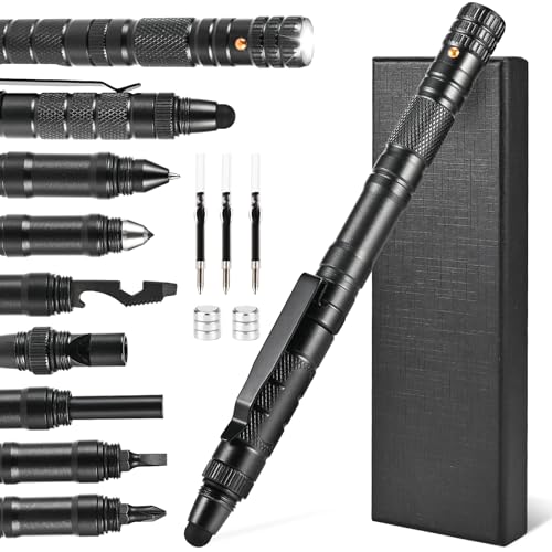 Tigvio Geschenke für Männer, 13 IN 1 Multitool Pen Geburtstagsgeschenk für Männer, Geschenke für Männer Geburtstag mit LED, Geschenke für Papa, Weihnachtsgeschenke, Vatertagsgeschenk