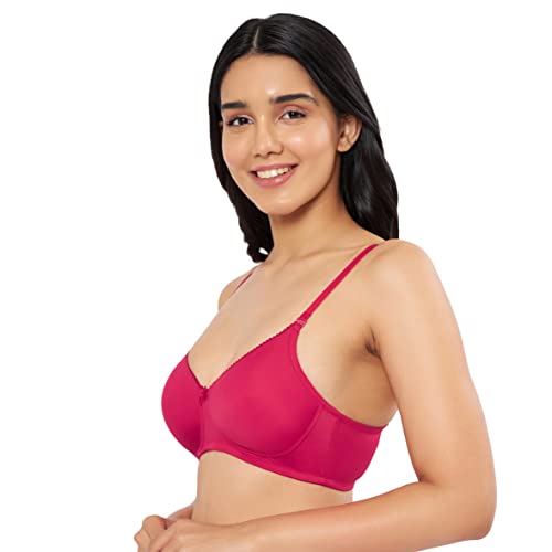Image of Amante Solid Padded Non-Wired Full Coverage T-Shirt Bra