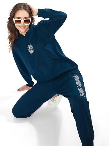 Image of WEET Women Printed Hoodie & Joggers Track Suit Set