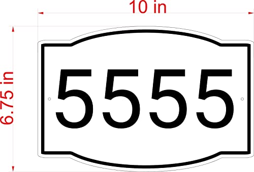 Horizontal White And Black House Number, Address Plaque Outside Sign - Mailbox Numbers Customized Sign For House, Store, Office, Outside, 911 Visibility Signage #TOP5