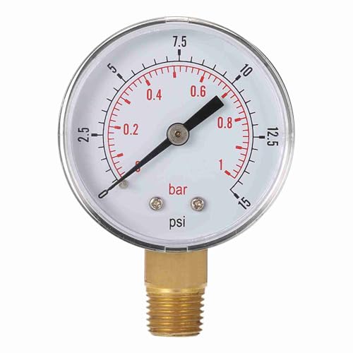 Fesjoy Industrial 50mm Pool Filter Water Pressure Dial Double Scale Mini Handheld Manometer Metal Material (1)