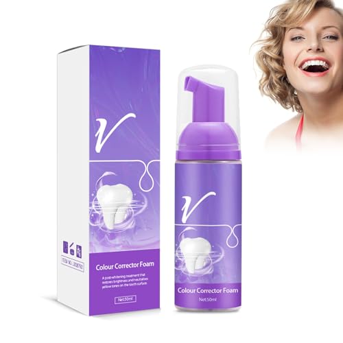 Hppsctink Mousse Dental, 50ml Pasta dentífrica púrpura, Elimina el olor y el Sarro, Aclara los Dientes, Aliento Fresco, toothpastes