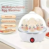 Ccarzzi Egg Boiler Multi Electric Egg Cooker with Small Measuring Cup, Up to 7 Egg Capacity, for Soft Dippy, Hard & Poached Eggs (White) - Image 3